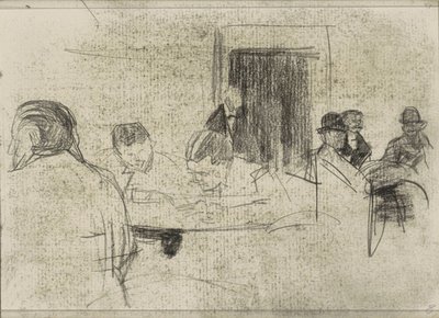 Männer an Tischen, möglicherweise in einem Café von Isaac Israels