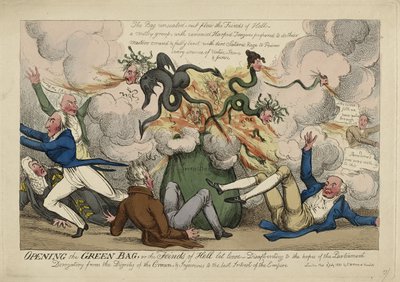 Öffnen der grünen Tasche von Isaac Robert (attr. to) Cruikshank
