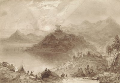 Klassische Landschaft mit Tempel von Isaac Weld