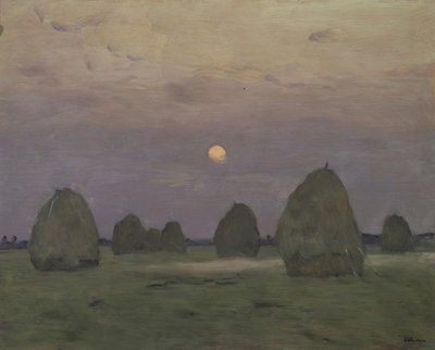 Dämmerung. Die Heuhaufen, 1899 von Isaak Ilyich Levitan