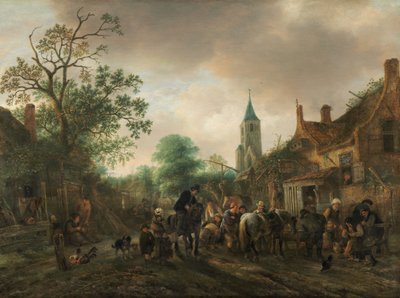 Der Halt im Gasthof von Isack van Ostade
