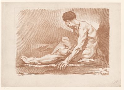 Studie eines sitzenden Mannes von Isak Henningsen