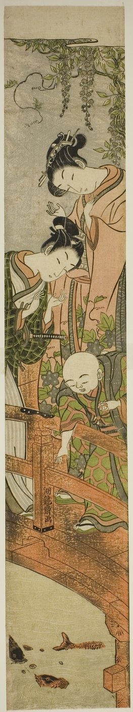 Karpfenfütterung in Kameido von Isoda Koryusai