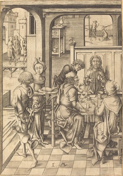 Christus in Emmaus, ca. 1480 von Israhel van Meckenem