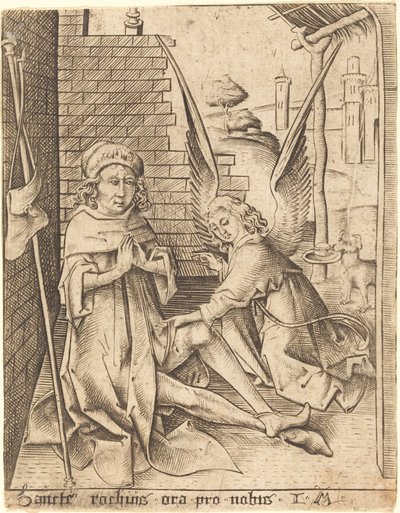 Heiliger Rochus, ca. 1490-1500 von Israhel van Meckenem
