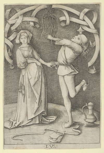 Der Narr und die Dame von Israhel van Meckenem