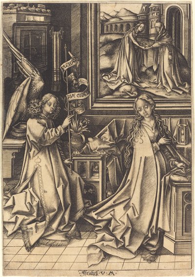 Die Verkündigung von Israhel van Meckenem after Hans Holbein the Elder