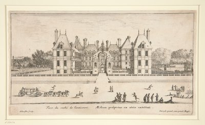 Ansicht von Schloss Liencourt: Der Vorhof von Israël Silvestre