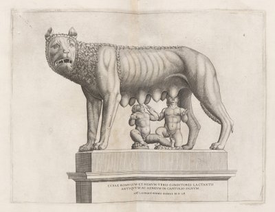 Kapitolinische Wölfin mit Romulus und Remus von Italian 16th Century