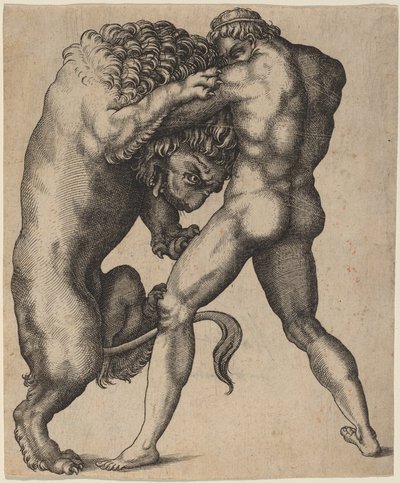 Herkules und der nemeische Löwe von Italian 16th Century