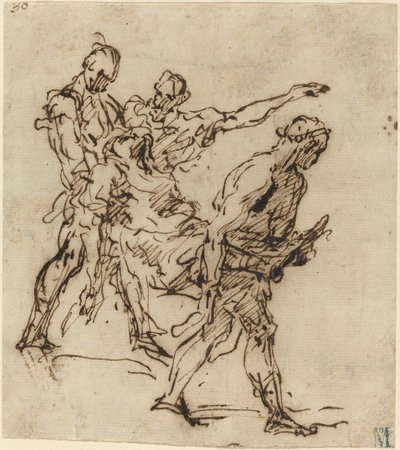 Figuren, die einen Körper tragen von Italian 17th Century