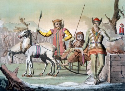 Ein Jakutischer Schamane mit Gefolge, Sibirien, ca. 1820er-30er Jahre von Italian School