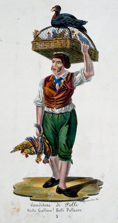 Händlerin von Hühnern, Italien von Italian School