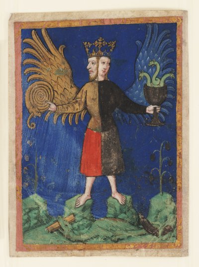 Gekrönter Hermaphrodit (Pergament) von Italian School