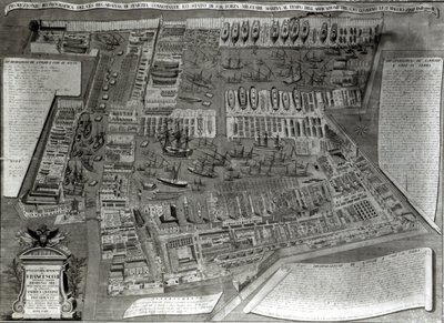 Das Arsenal, Venedig (Farbstich) von Italian School