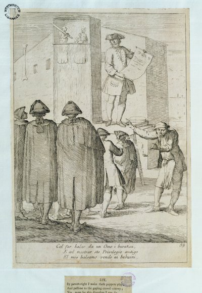 Der Puppenspieler, 1748 von Italian School