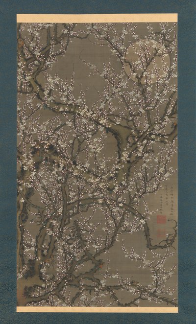 Weiße Pflaumenblüten und Mond von Ito Jakuchu