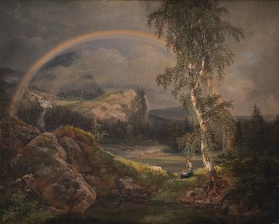 Norwegische Landschaft mit einem Regenbogen von Johan Christian Dahl