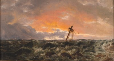 Meereslandschaft mit einem Wrack von Johan Christian Dahl