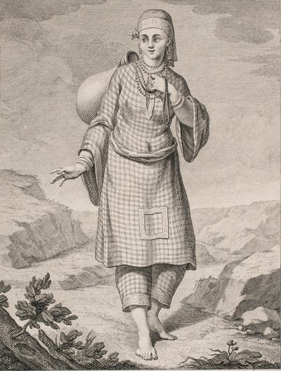 Eine arabische Frau holt Wasser von J.F. Clemens