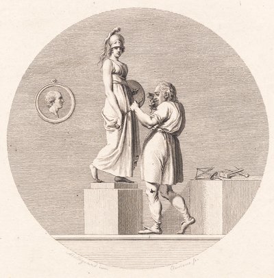Sergel arbeitet in seinem Atelier von J.F. Clemens