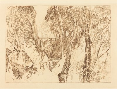 Mühle in der Nähe der Grande Chartreuse, veröffentlicht 1816 von Joseph Mallord William Turner
