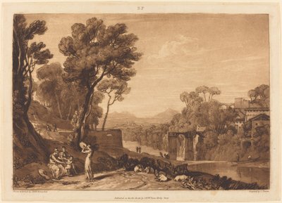 Die Frau und das Tamburin, veröffentlicht 1807 von Joseph Mallord William Turner