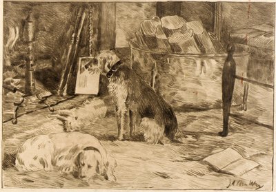 Hunde am Herd Nr. 1 von J. Alden Weir