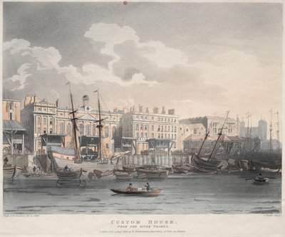 Zollhaus, vom Fluss Thames von J. Bluck