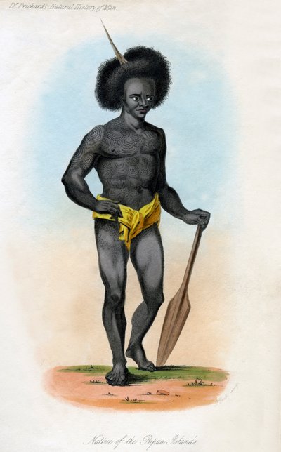 Einheimischer der Papua-Inseln, um 1840 von J. Bull