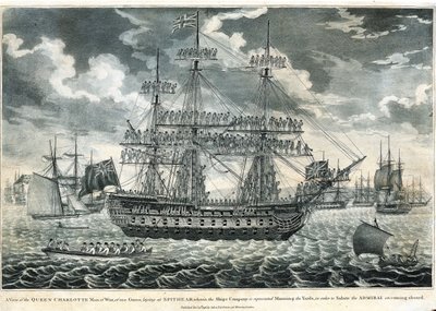 Ansicht des Kriegsschiffs 