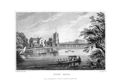 Putney Bridge, London, 1829 von J. Rogers