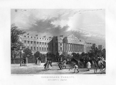 Cumberland Terrace, Regents Park, London, 19. Jahrhundert von J. Woods