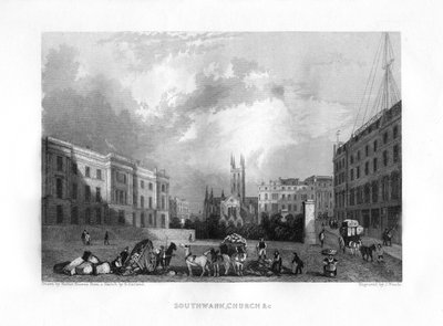 Southwark-Kathedrale, London, 19. Jahrhundert von J. Woods