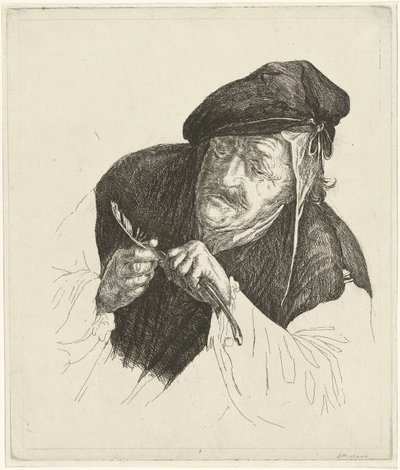 Mann pflegt seine Feder von Jabes Heenck
