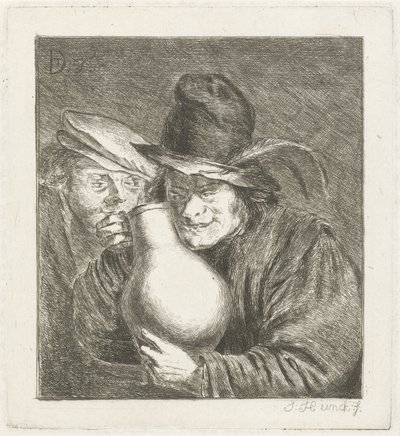 Zwei Bauern mit einem Krug von Jabes Heenck