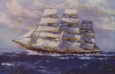 Segelschiff Taranaki (Farblitho) von Jack (after) Spurling