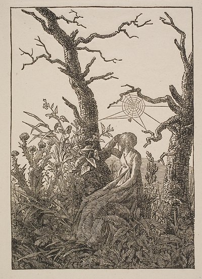 Melancholie. Die Frau mit dem Spinnennetz von Jacob Friedrich