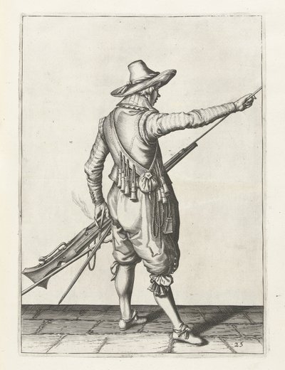 Musketier, der den Ladestock entfernt, um 1600 von Jacob II de Gheyn