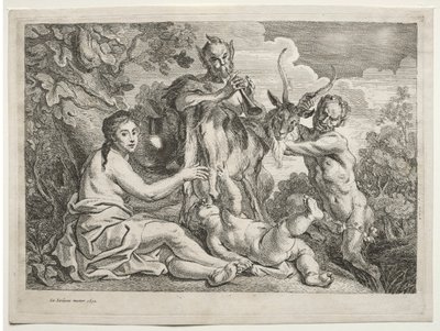 Jupiter wird von der Ziege Almathea genährt von Jacob Jordaens