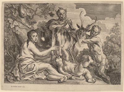 Jupiter wird von der Ziege Amalthea genährt von Jacob Jordaens