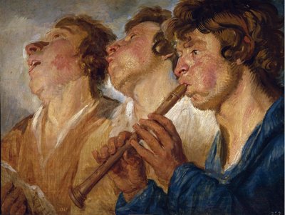 Drei Straßenmusiker von Jacob Jordaens