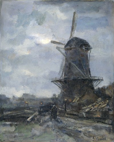 Mühle bei Mondlicht von Jacob Maris