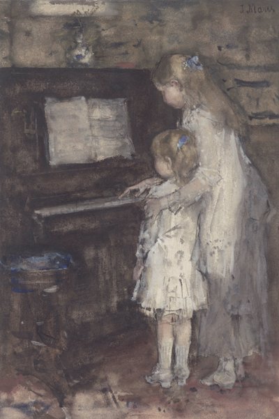 Zwei Mädchen am Klavier von Jacob Maris