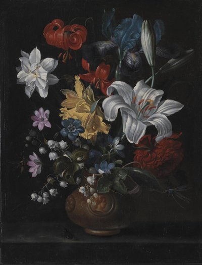 Steingutkrug mit Blumen von Jacob Marrel