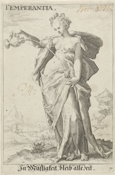 Mäßigkeit (Temperantia) von Jacob Matham (attributed to)