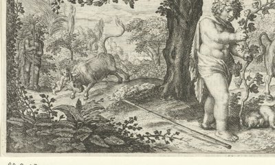 Bacchus und Ampelus von Jacob Matham