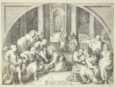 Christus wäscht die Füße der Apostel von Jacob Matham