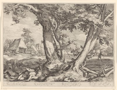 Landschaft mit dem Gleichnis vom Sämann von Jacob Matham