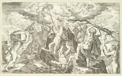 Schlacht zwischen den Göttern und Titanen von Jacob Matham